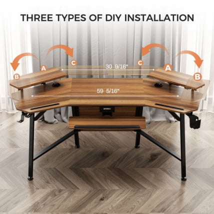 Стол для компьютера с подставкой под клавиатуру EUREKA ERK-AED-E70WN_8