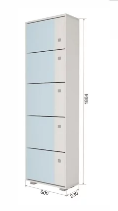 Обувница 5 с зеркалом Пайн ПП 9 Дуб Ривьера Бетон Пайн_1