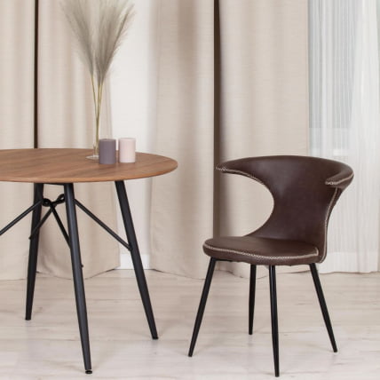 Стул FLAIR (mod. 9020) / 1 шт. в упаковке экокожа/металл, 60 х 56 х 78 см , коричневый 1/черный_10