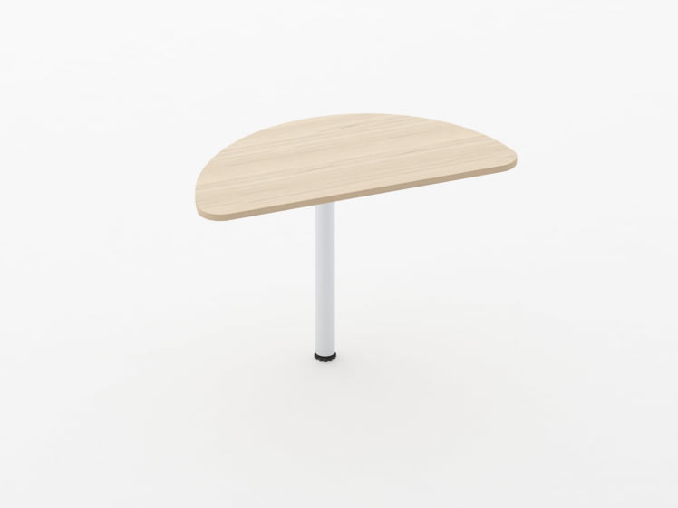 Приставка-полукруг для двух угловых столов Glassy 2.20 Дуб молочный_0