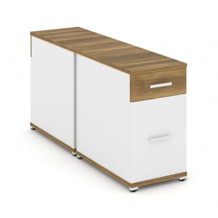 Тумба двухсторонняя опорная приставная с ящиком и распашным фасадом CONCEPT CN.DTGO-005 B/W Сандал Янтарный Белый бриллиант Белый_0