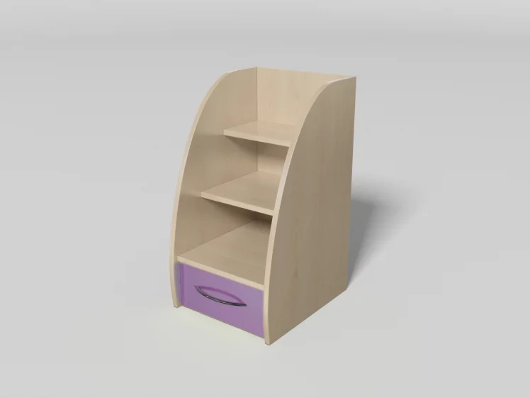 Лестница с ящиком №11 Дуб молочный/Лиловый_0