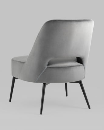 Кресло лаунж Бостон велюр Темно-серый_5