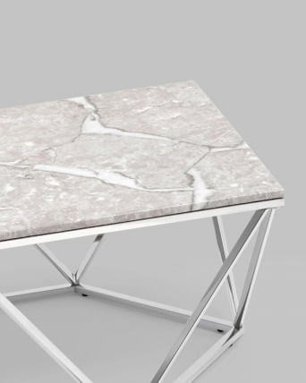 Журнальный столик Авалон silver 122*66 Серый мрамор_3