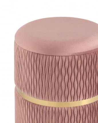 Пуф Джесси с ящиком велюр Розовый_3