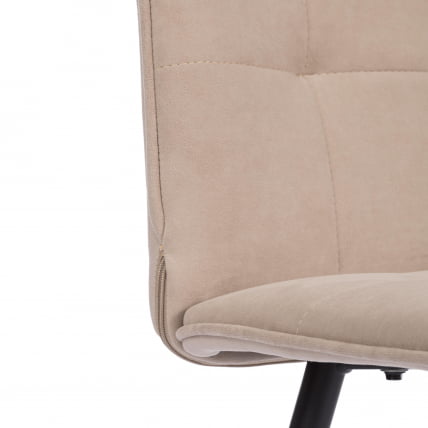 Стул обеденный Bari флок , 46х55х89, бежевый/черный, 7_7