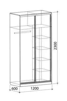 Шкаф-купе Рио-1 Дуб Млечный_2