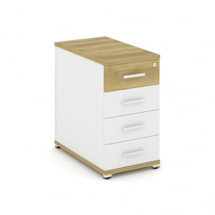 Тумба приставная с 4-мя ящиками CONCEPT CN.TGO-002 B/W Дуб Винченцо Белый бриллиант Белый_0