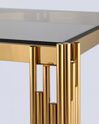Журнальный столик ГЭТСБИ 55x55 Золото стекло smoke_3