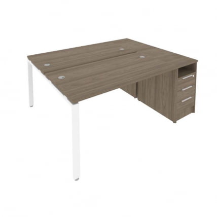 Рабочая станция с опорной тумбой Metal System Б.РС-СТП-2.3 Вяз/Белый_0