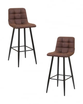 Стул барный ДОБРИН НИCОЛЕ (черные матовые ножки, коричневая микрофибра (ПК-03)) 2 шт / DOBRIN NICOLE (PK-03))_0