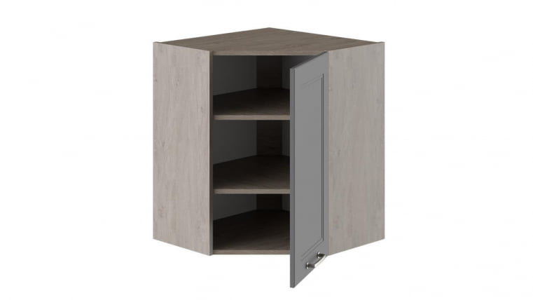 Шкаф навесной угловой с углом 45° Одри ВУ45_72-(40)_1ДР Дуб Сонома трюфель/Серый шелк_1