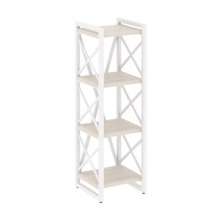 Стеллаж на регулируемых опорах - 4 полки LOFT VR.L-MST.O-4.4 Металл белый Денвер светлый_0