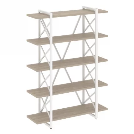 Стеллаж на регулируемых опорах - 5 полок LOFT VR.L-MST.O-5.8V Металл белый Дуб Аттик_0