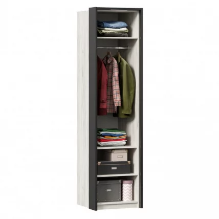 Шкаф одностворчатый с паспарту Техно 01 Дуб Крафт белый_1