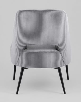 Кресло лаунж Бостон велюр рельефный светло-серый_4