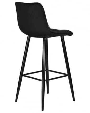 Стул барный ДОБРИН НИCОЛЕ (черные матовые ножки, черный велюр (108-77)) 2 шт / DOBRIN NICOLE_1