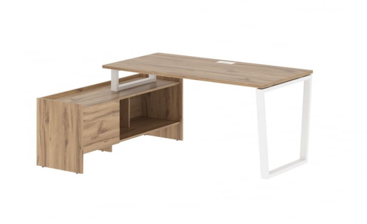 Стол с тумбой EDIS EVCT 17814 Дуб Денвер светлый Белый_0