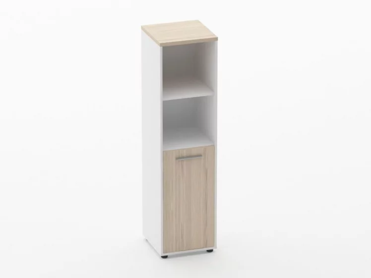 Шкаф 3 узкий 2 полки открытые, 2 полки закрытые Deka 10.16.11Л Туя/Белый_0