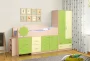 Набор модульной мебели для детской комнаты Юниор -12.1 МДФ матовый Дуб молочный/Светло-зеленый/Ваниль_204527