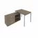 Рабочая станция на П-образном м/к с опорной тумбой левая Metal System Б.РС-СТС-2.1 Л Вяз/Серый_241436