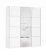 Шкаф-купе трехдверный Прайм 2100 ДСП/Зеркало/ДСП Белый снег_185915
