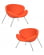 Кресло дизайнерское DOBRIN EMILY (оранжевая ткань AF, хромированная сталь) 2 шт_3636872