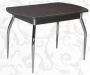 Стол раздвижной 1,45 Грация, СТЕКЛО, опоры изогнутые ХРОМ, Венге/Шоколад_78654