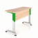 Парта двухместная Де Гласси Н (рост 3-5)  ЛДСП Бук/ Металл Серый+Зеленый_3677140