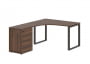 Стол эргономичный с тумбой левый EDIS EQCET 1318 L Дуб Денвер темный Мокко_3635353