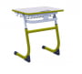 Парта одноместная регулируемая по высоте SMARTY 600х500 с углом наклона столешницы и антивандальной полиуретановой кромкой (рост 5-7) Оливковый/Серый_3680875