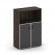 Шкаф средний широкий Шифт SK.ST-2.2R black Дуб Мали/Стекло Black 800*420*1207_3882762